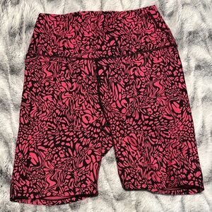 Carbon38 Black and Pink Patterned Bike Shorts
